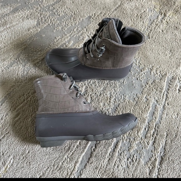 Sperry Saltwater Core Duck Boots Gray waterproof Booties STS86699 size 6.5 - Picture 12 of 12